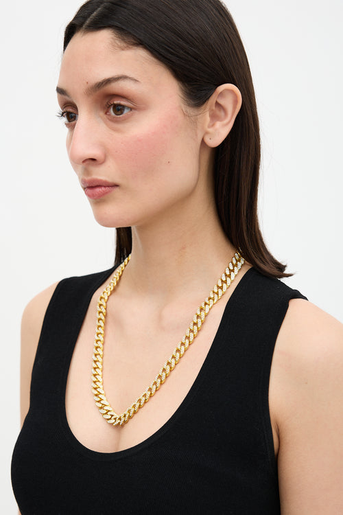 APM Monaco Pavé Chunky Chain Necklace