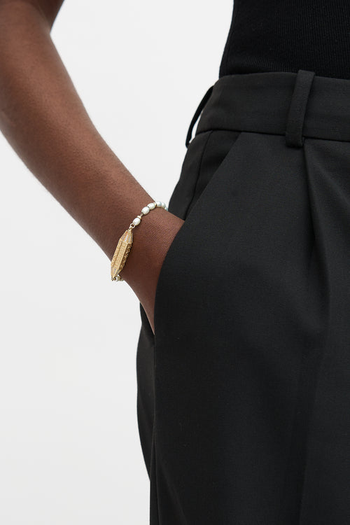 APM Monaco Pearl & Crystal Codex Slider Bracelet