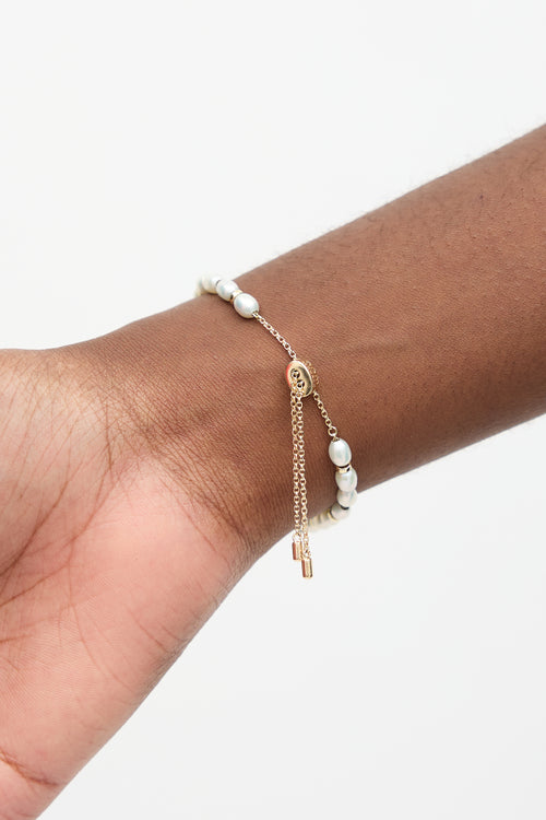 APM Monaco Pearl & Crystal Codex Slider Bracelet