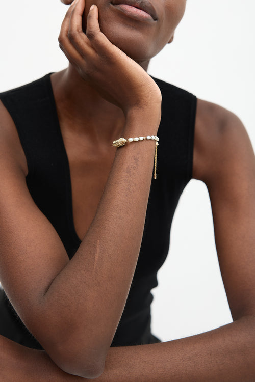 APM Monaco Pearl & Crystal Codex Slider Bracelet