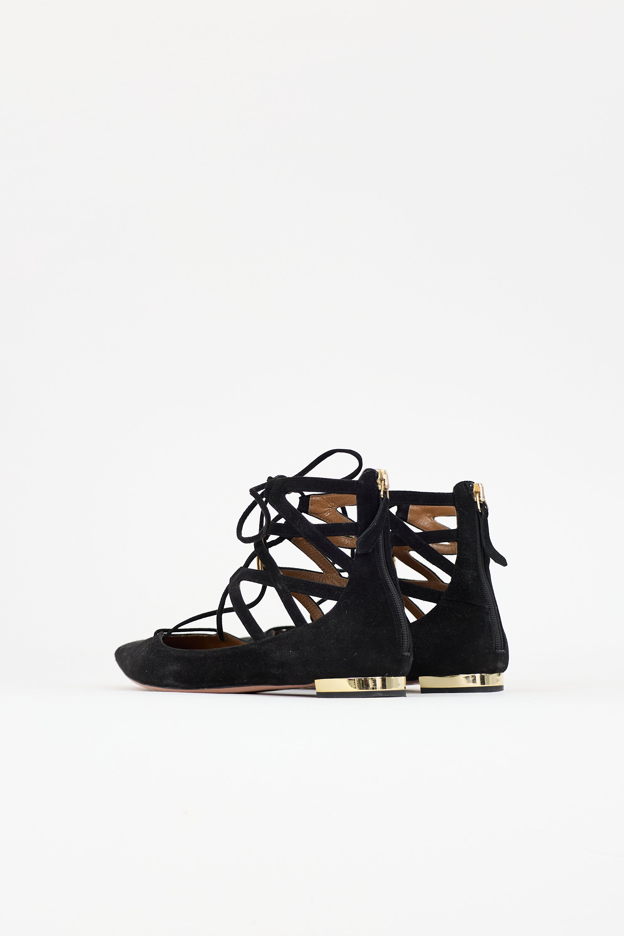 Aquazzura Suede Belgravia Cage Flat