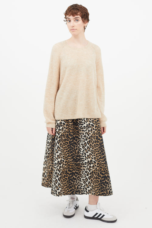 Acne Studios Beige Ribbed Knit Sweater