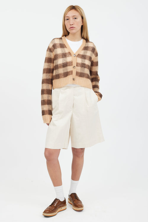 Acne Studios Beige & Brown Mohair Cropped Cardigan