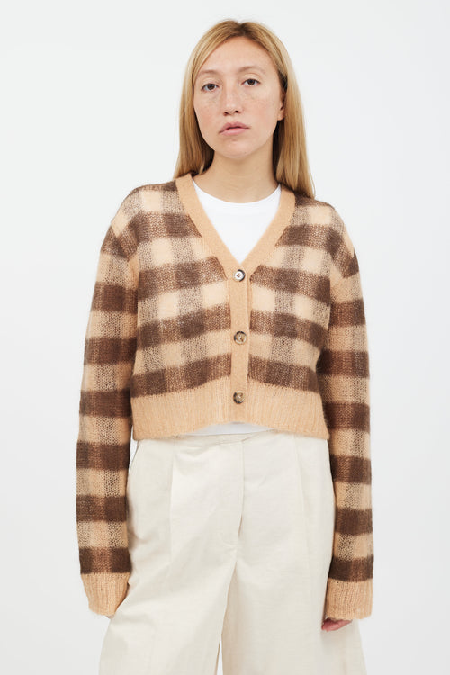 Acne Studios Beige & Brown Mohair Cropped Cardigan