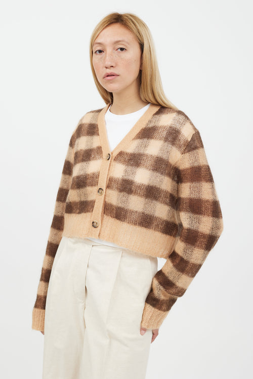 Acne Studios Beige & Brown Mohair Cropped Cardigan
