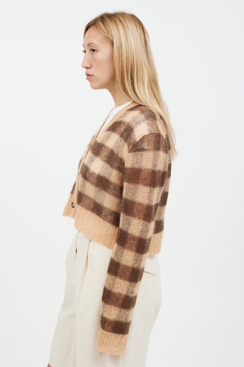 Acne Studios Beige & Brown Mohair Cropped Cardigan