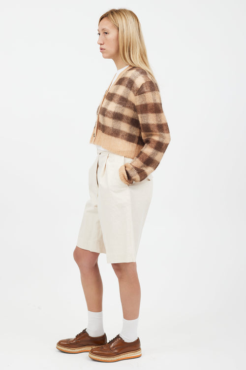 Acne Studios Beige & Brown Mohair Cropped Cardigan