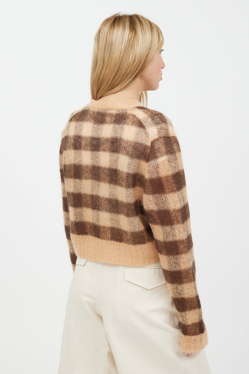 Acne Studios Beige & Brown Mohair Cropped Cardigan