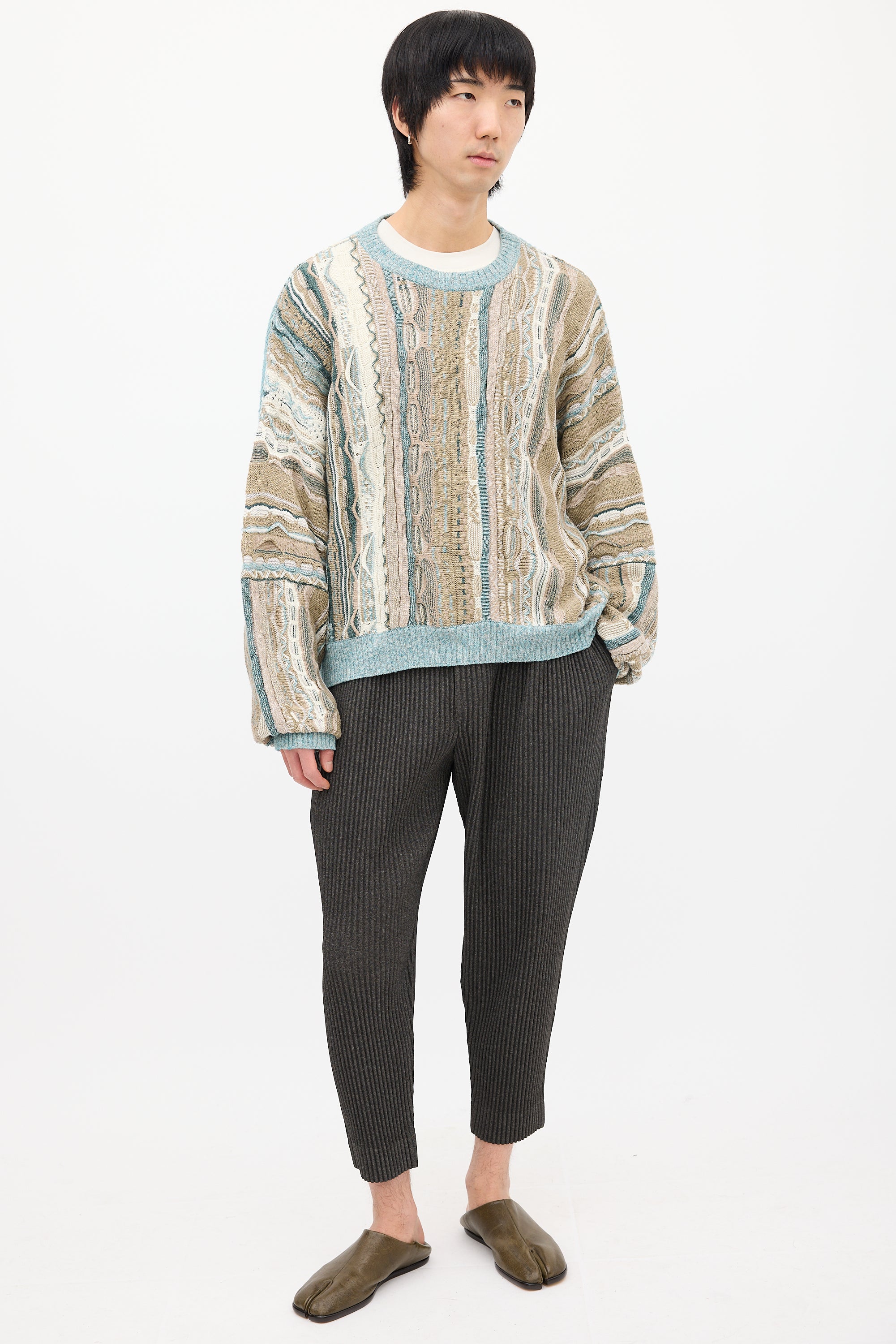 Acne Studios Beige & Multi Knit Patterned Sweater