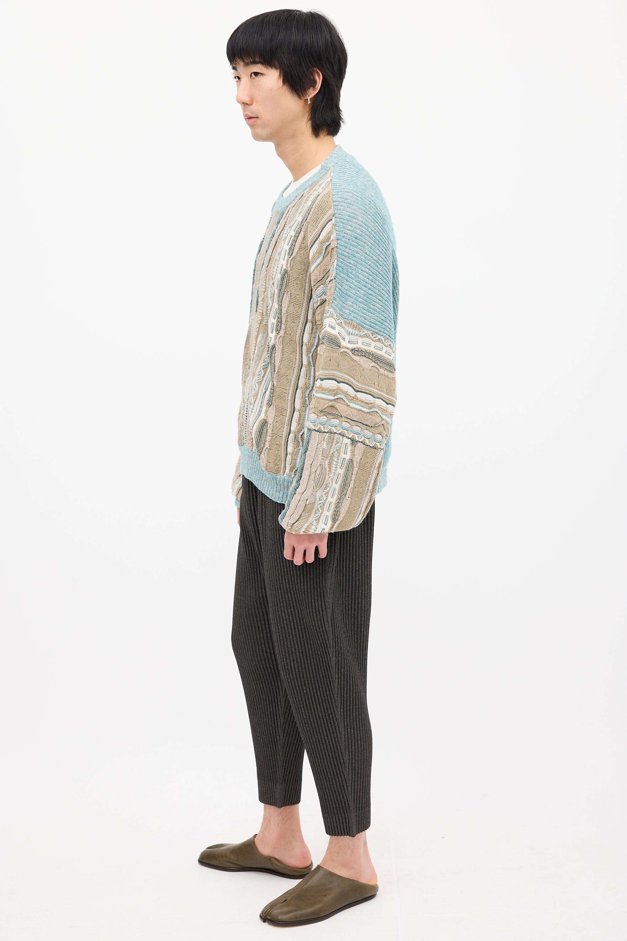 Acne Studios Beige & Multi Knit Patterned Sweater