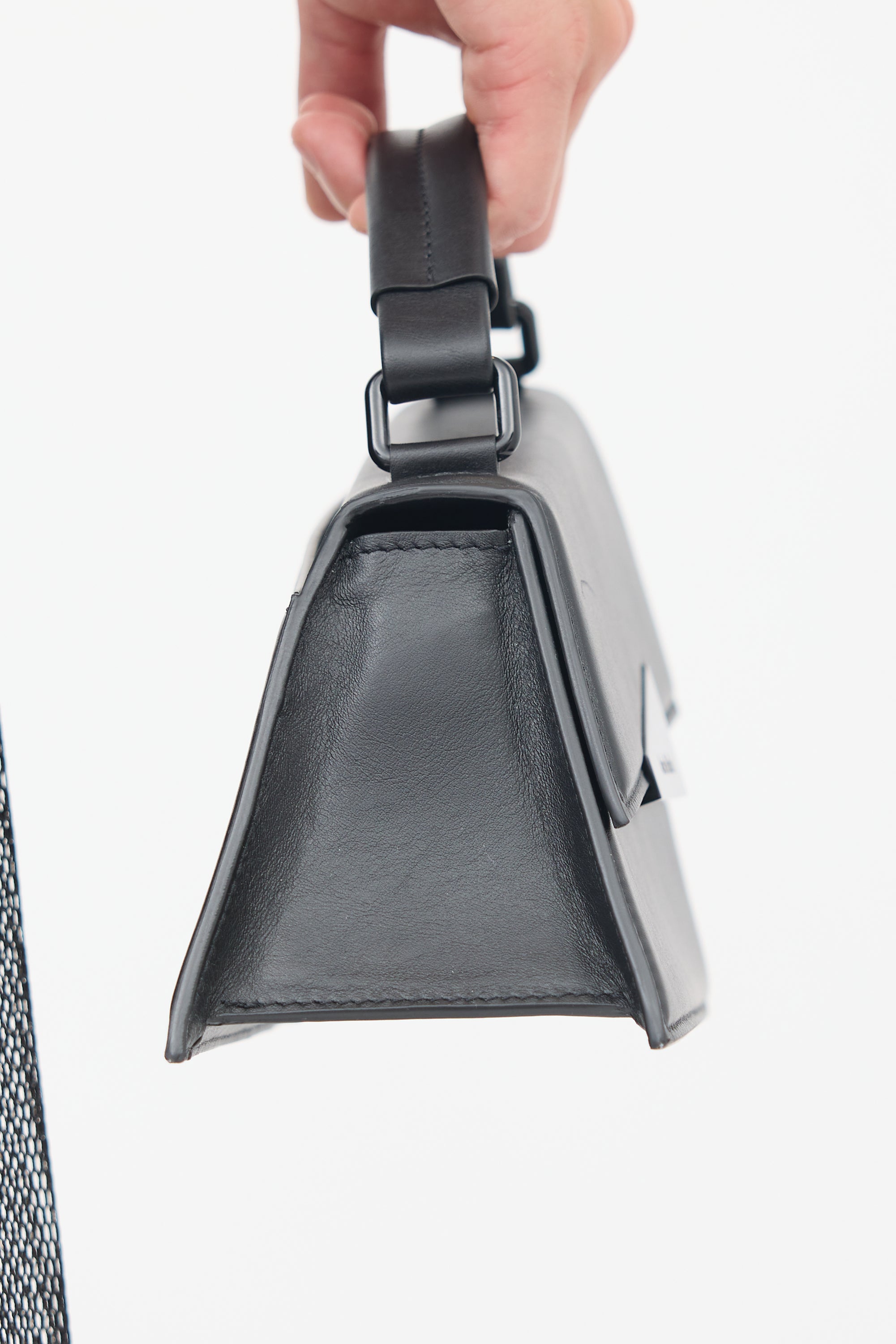 Acne Studios Black Leather Medium Distortion Shoulder Bag