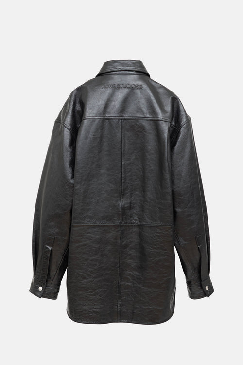 Leather Shirt Jacket