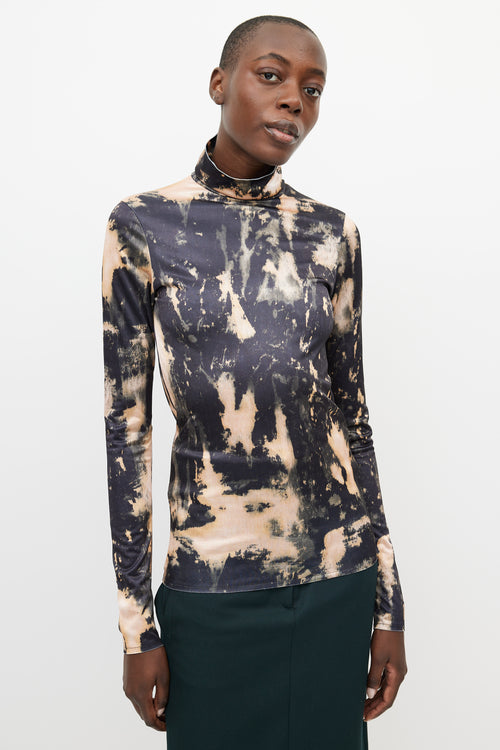 Acne Studios Black & Orange Tie Dye Top