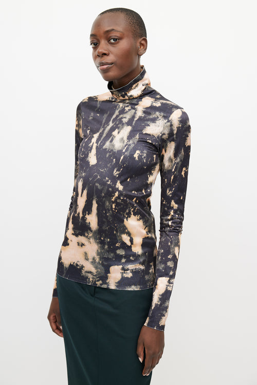 Acne Studios Black & Orange Tie Dye Top