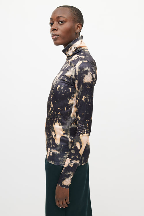 Acne Studios Black & Orange Tie Dye Top