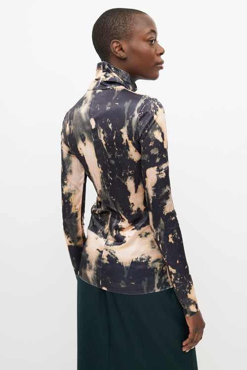 Acne Studios Black & Orange Tie Dye Top