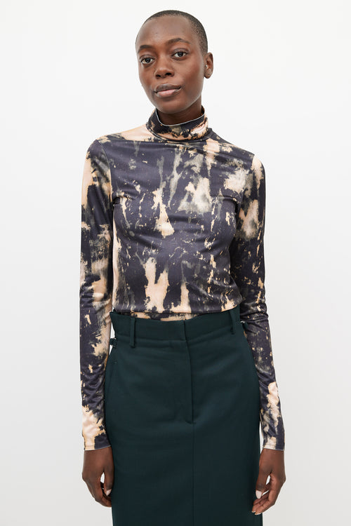 Acne Studios Black & Orange Tie Dye Top