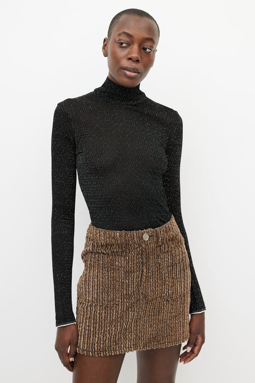 Acne Studios Black & Silver Metallic Woven Turtleneck