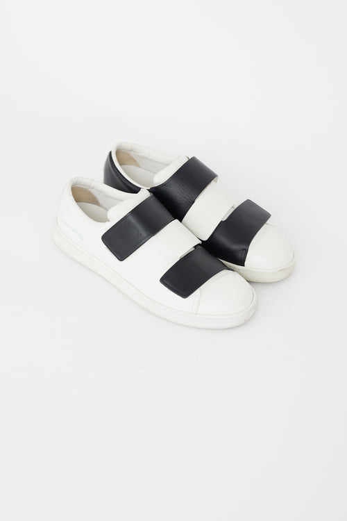 Acne Studios White & Black Leather Velcro Sneaker