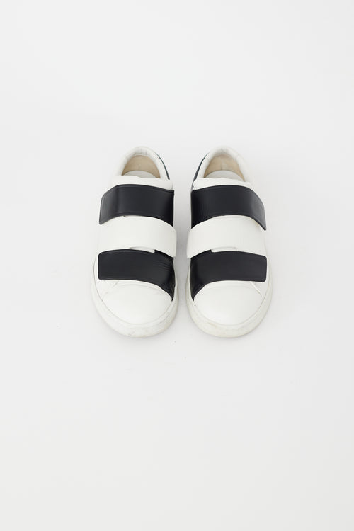 Acne Studios White & Black Leather Velcro Sneaker