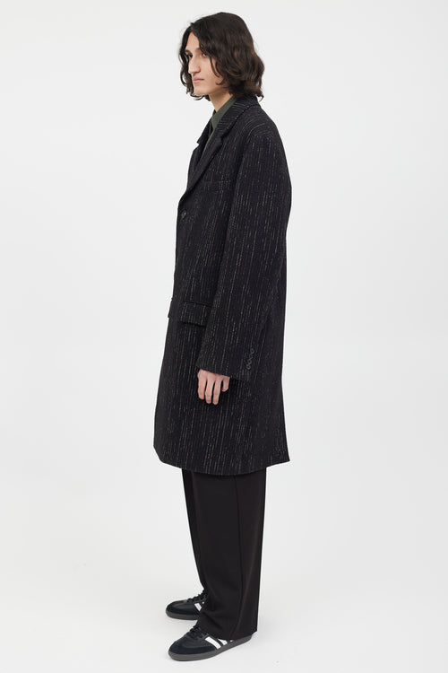 Acne Studios Black & White Wool Tweed Coat