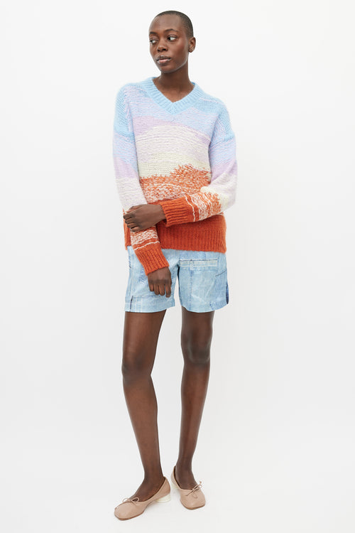 Acne Studios Blue & Multicolour Mohair Knit Sweater