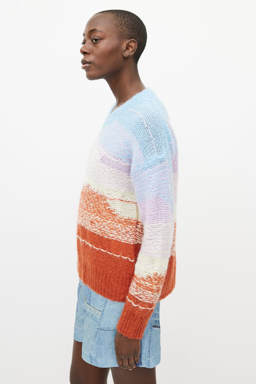 Acne Studios Blue & Multicolour Mohair Knit Sweater