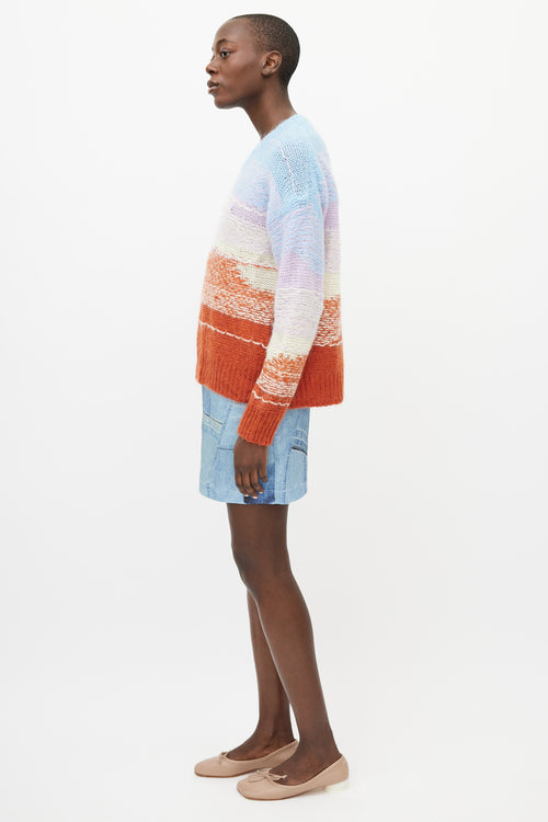 Acne Studios Blue & Multicolour Mohair Knit Sweater