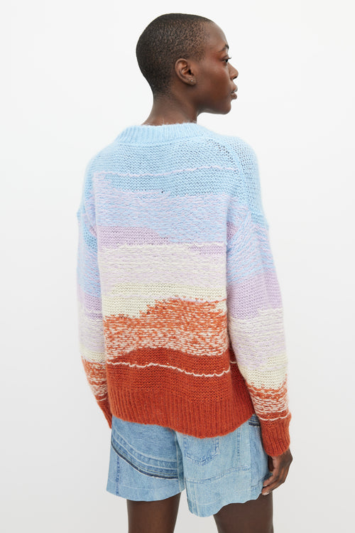Acne Studios Blue & Multicolour Mohair Knit Sweater