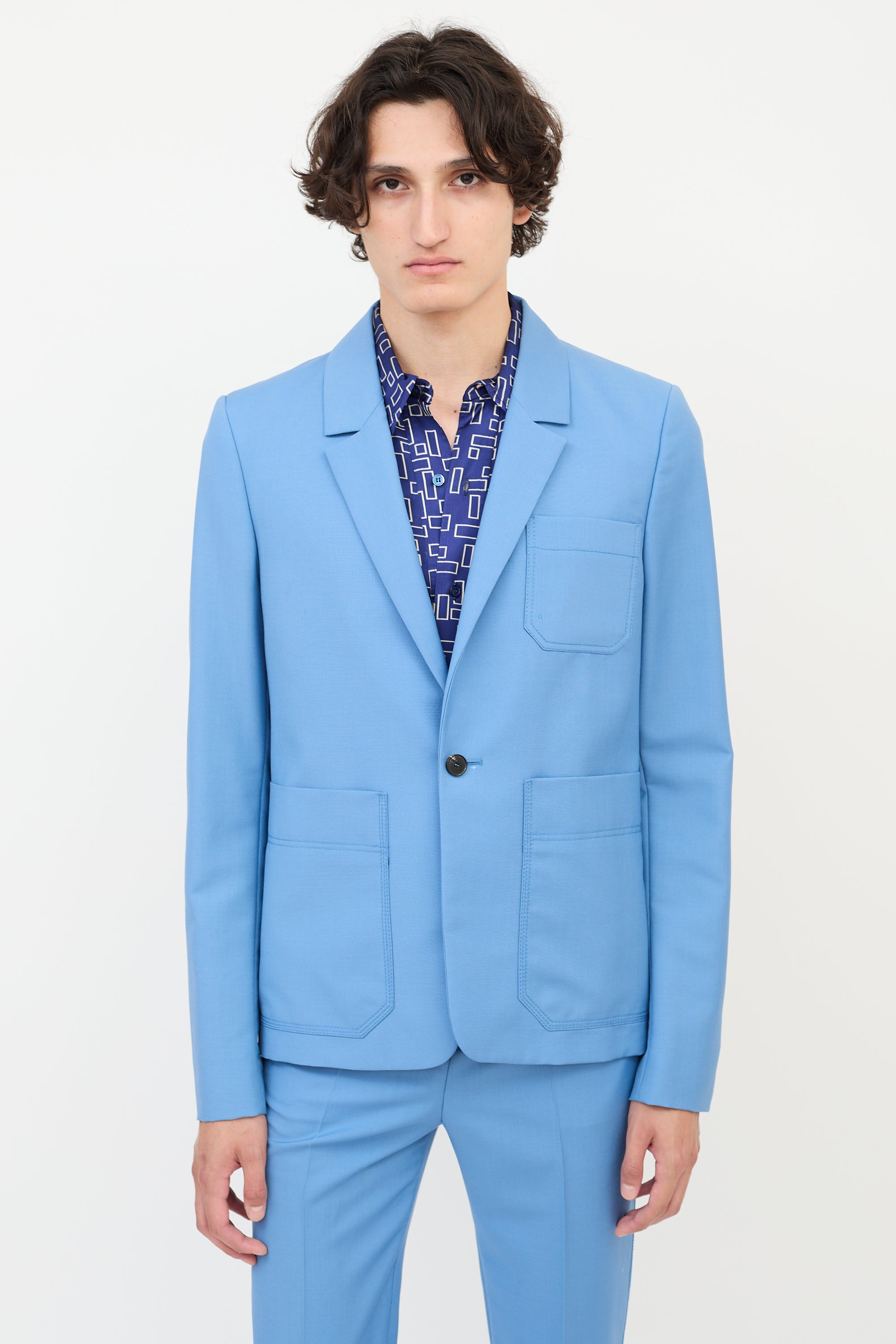 Acne Studios Blue Wool & Mohair Suit