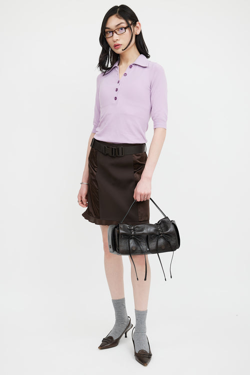 Acne Studios Dark Brown Crinkled Leather Multipocket Bag