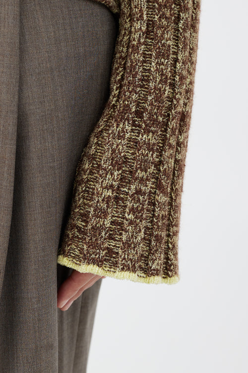Acne Studios Green & Brown Wool Knit Top