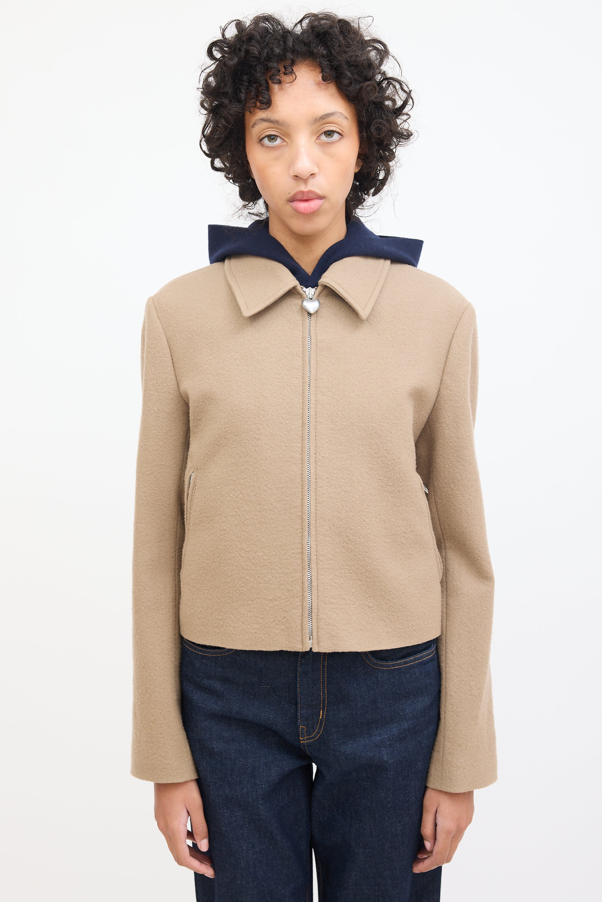 Acne Studios Brown Wool Zip Jacket