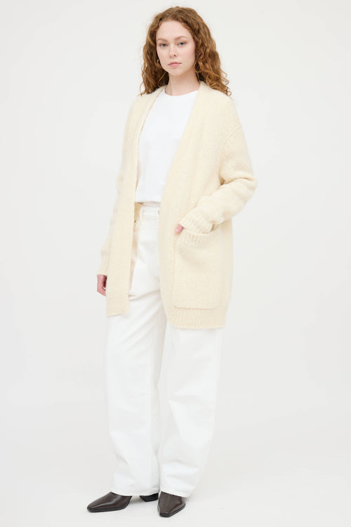 Acne Studios Wool Knit Open Front Cardigan