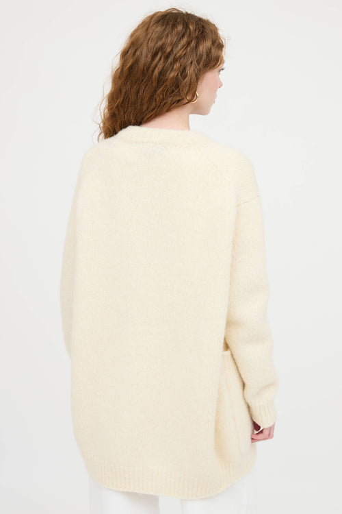 Acne Studios Wool Knit Open Front Cardigan