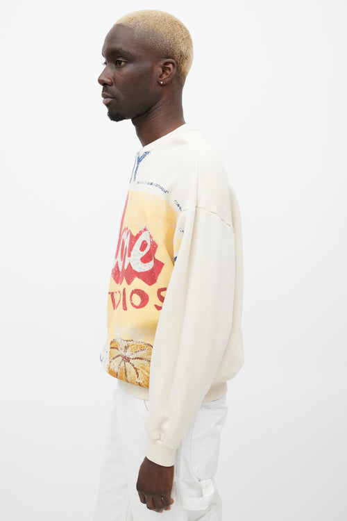Acne Studios Cream & Multicolour Logo Sweatshirt