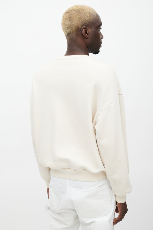 Acne Studios Cream & Multicolour Logo Sweatshirt