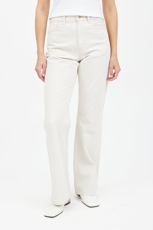 Acne Studios Cream Straight Leg Denim Jean