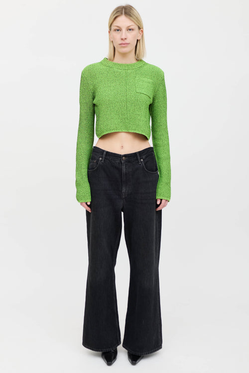 Acne Studios Marbled Cropped Knit Sweater