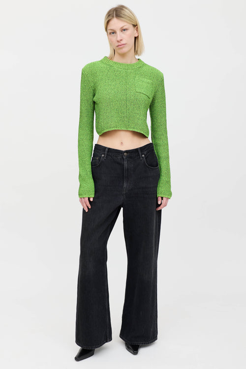 Acne Studios Marbled Cropped Knit Sweater