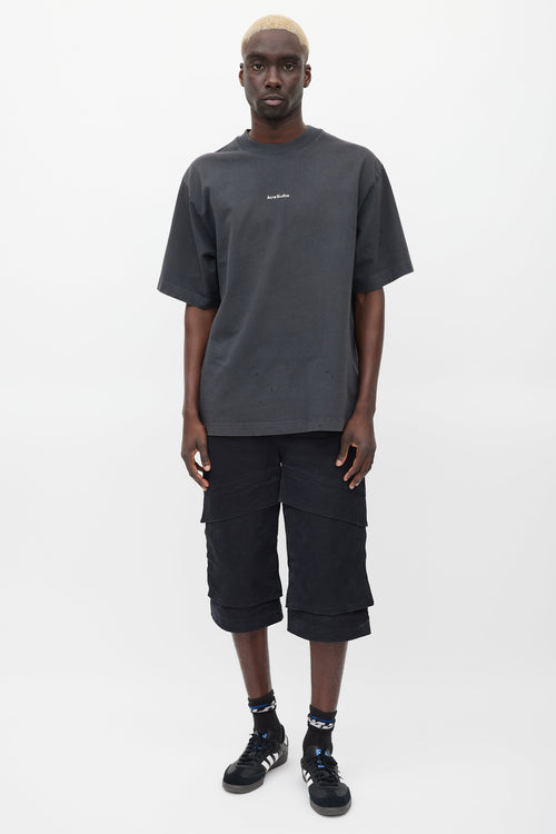 Acne Studios Dark Grey & White Logo T-shirt