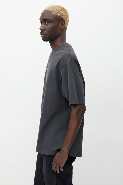 Acne Studios Dark Grey & White Logo T-shirt
