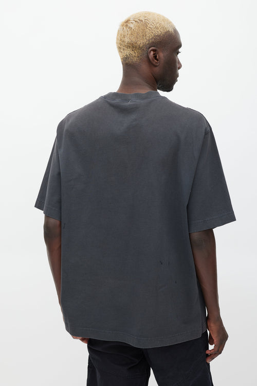 Acne Studios Dark Grey & White Logo T-shirt