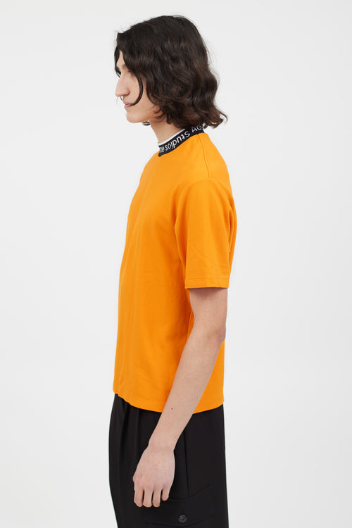 Acne Studios Orange & Multicolour Ribbed Logo T-Shirt