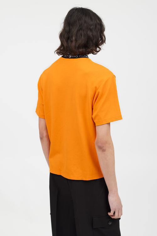 Acne Studios Orange & Multicolour Ribbed Logo T-Shirt