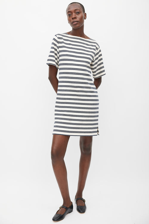 Acne Studios PSS 2017 Cream & Navy Dodora Stripes Dress