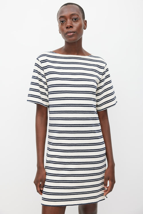 Acne Studios PSS 2017 Cream & Navy Dodora Stripes Dress