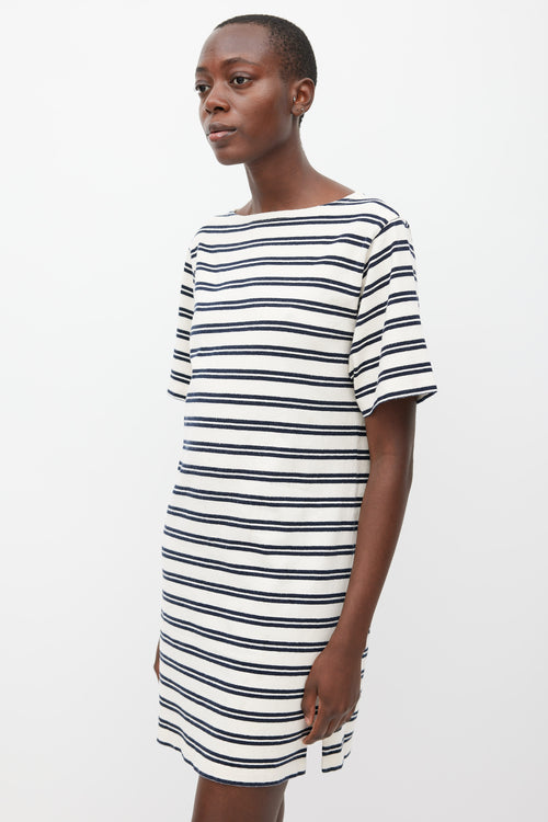 Acne Studios PSS 2017 Cream & Navy Dodora Stripes Dress
