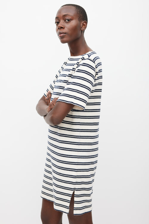 Acne Studios PSS 2017 Cream & Navy Dodora Stripes Dress