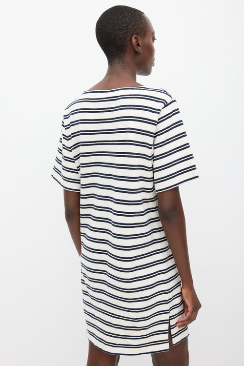 Acne Studios PSS 2017 Cream & Navy Dodora Stripes Dress